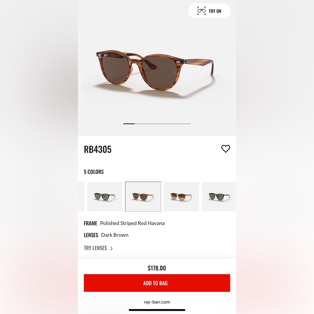 Ray-Ban Polished Striped Red Havana Sunglasses